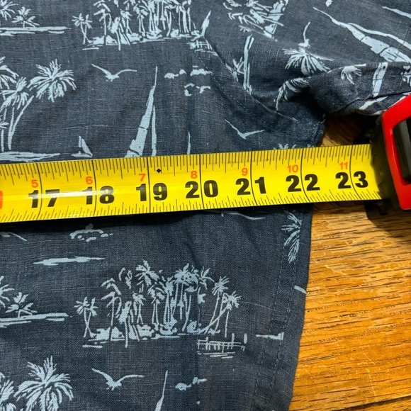 Tommy Hilfiger Hawaiian Sail Boat Shirt Mens Large Grey Custom Fit Button Up - Picture 5 of 5